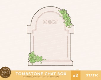 Chat Box Tombstone Grave Stone Halloween | Decoration Twitch Stream VTuber | Spooky Horror Creepy Scary RIP | PNGTuber Streamer Graphics