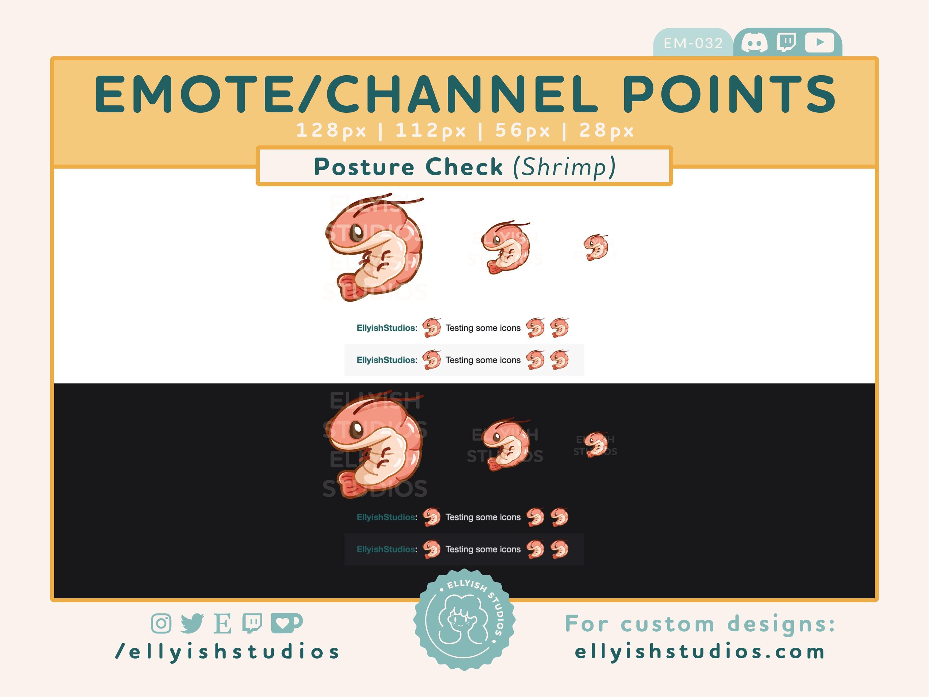 Shrimp Prawn Posture Check Emote | Twitch Channel Point (P2U Digital ...