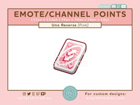 Pastel Pink Twitch Emote Uno Reverse Card / Stream Graphics