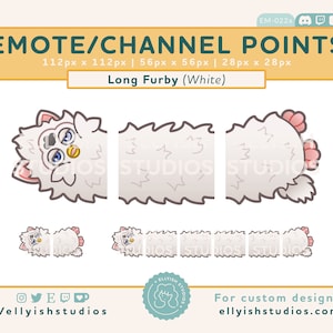 Long White Furby Emote | Channel Points | Cute Nostalgic 90's Toy | Spooky Creepy Aesthetic | Twitch Streamer | Discord
