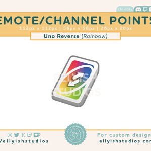 Uno Reverse Chat Stream Emote | Regenbogen Karte | Niedlich | Kawaii | Mem | Chatten | Zucken | Discord | Youtube | Luftschlangen | Kein U | Nein Du