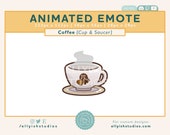 ANIMATED Steaming Coffee Cup Emote Animal Crossing Inspired New Horizons Cute Streamer Twitch Mug Cup Shop Brewster
