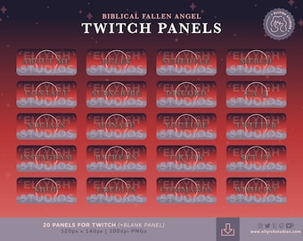 20 Twitch Stream Panels | Biblical Fallen Angel Demon | Spooky Autumn Season | Streamer | Halloween | VTuber Sky Stars | Streamer Graphics