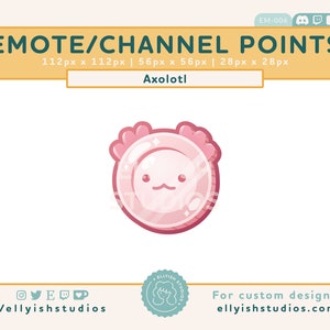 Animal Coin - Axolotl | Channel Points | Pink Emote | Bit Collection | Aesthetic | Cute | Kawaii | Streamer | Twitch | Discord