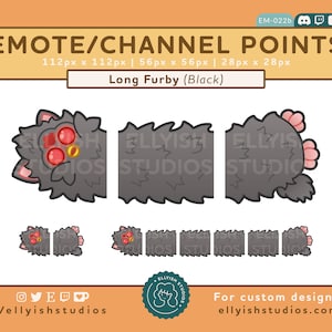 Long Black Furby Emote | Channel Points | Horror Creepy Halloween | Demon Spooky Aesthetic | Cute Nostalgic Toy | Twitch Streamer | Discord