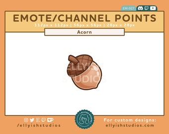 Cute Acorn Channel Point Emote | Autumn October Cozy | Witch Spooky Forest Nature Food Cottagecore | Streamer | Twitch | Discord | Youtube