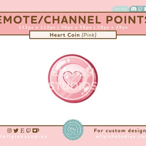 Rose Gold Heart Coin | Channel Point | Love Cute Kawaii | Pink Valentine | Emote | Aesthetic | Streamer | Twitch | Discord