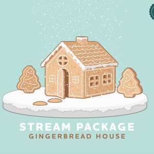 ANIMATED Gingerbread House Stream Package | Festive Christmas | Twitch | Gameplay | Overlay | Panels | Biscuit | Cute | Retro