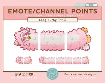 Long Pink Furby Emote | Channel Points | Valentines Day Gift | Love Retro Sparkle Aesthetic | Cute Nostalgic Toy | Twitch Streamer | Discord