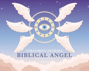 ANIMATED Biblical Angel Stream Package | Heaven Sky Clouds Stars Space Astrological Tarot | Streamer | Cute | Halloween | VTuber Twitch