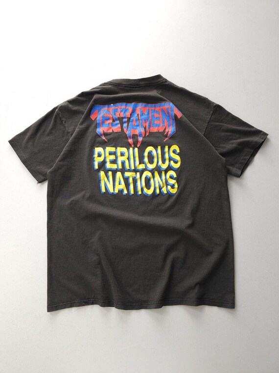 Vintage Testament 1990 Perilous Nations World Tour Brockum T-shirt 