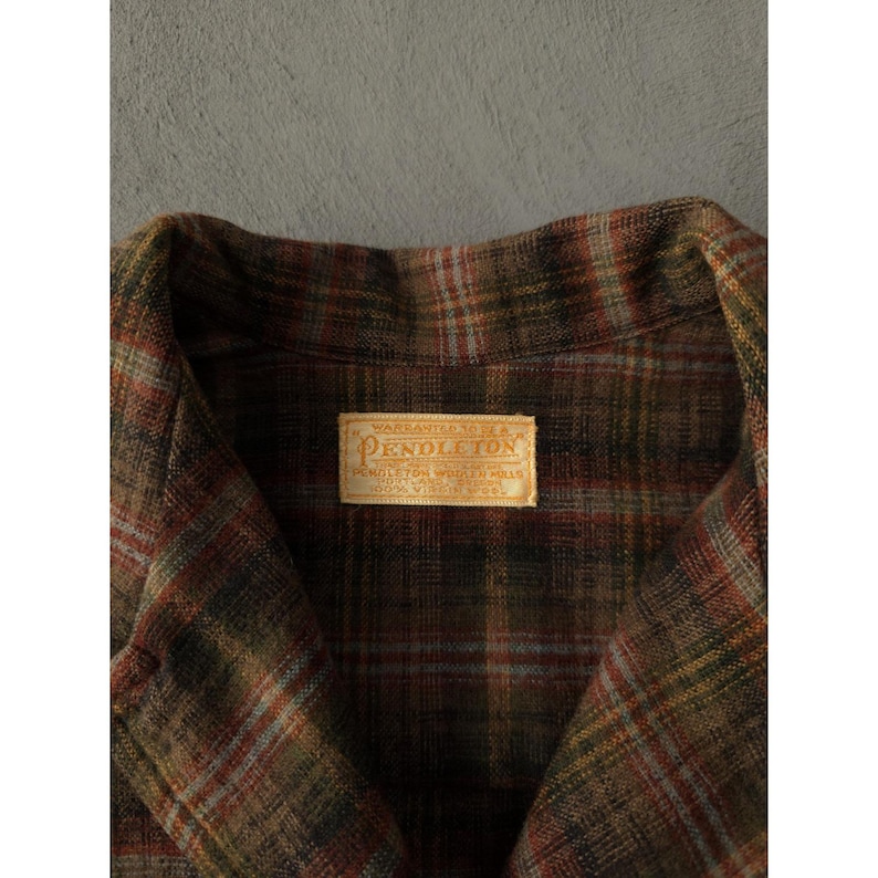 Vintage 1950er Jahre Pendleton Wolle karierte 49er Jacke Damen Rockabilly Classic L Bild 7