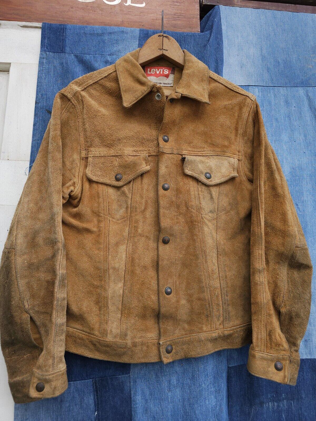 近*う様 短丈◎ 60s~ Levi's 3rd Suede Leather J LVC Levi's Vintage Clothing 3rd Type Suede Trucker Jacket