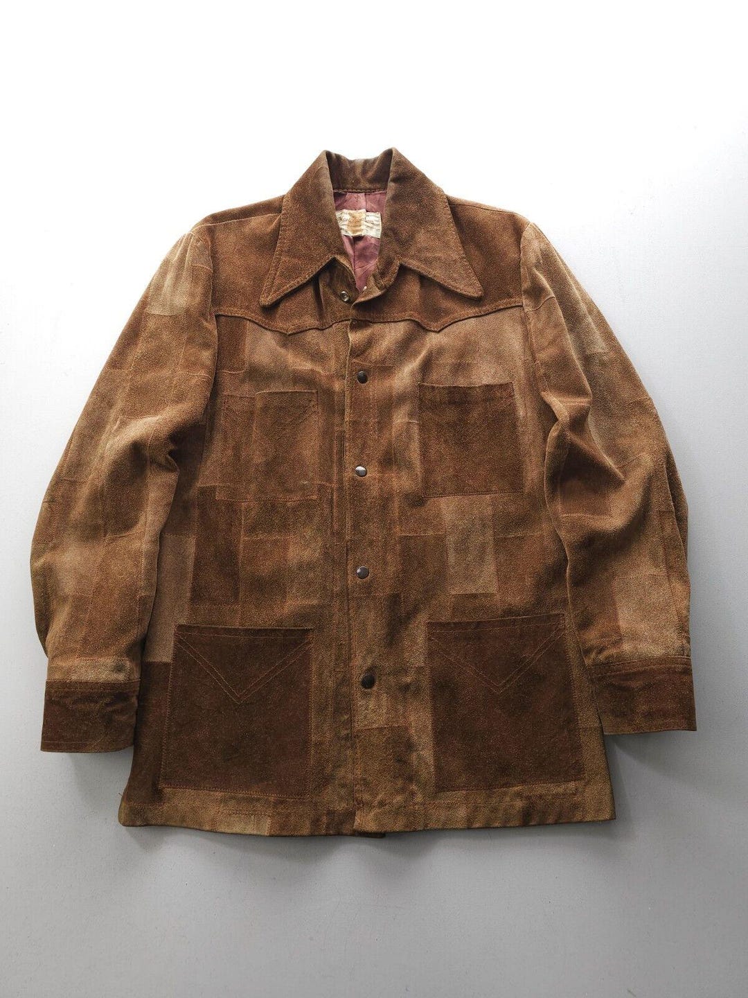 Vintage 1970s Kantex Leathers Split Cowhide Suede Brick