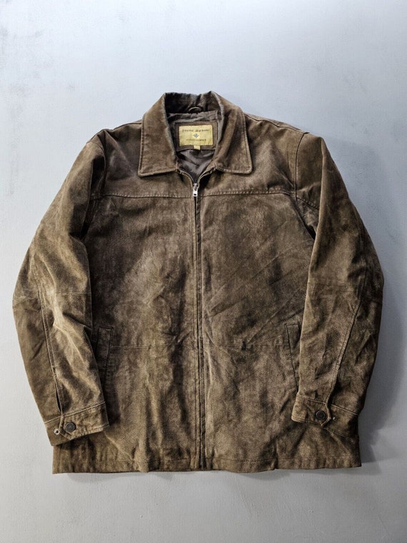 Boston Harbour Outdoor Wear Jacket Mens L Brown Soft Suede Leather Coat Etsy UK