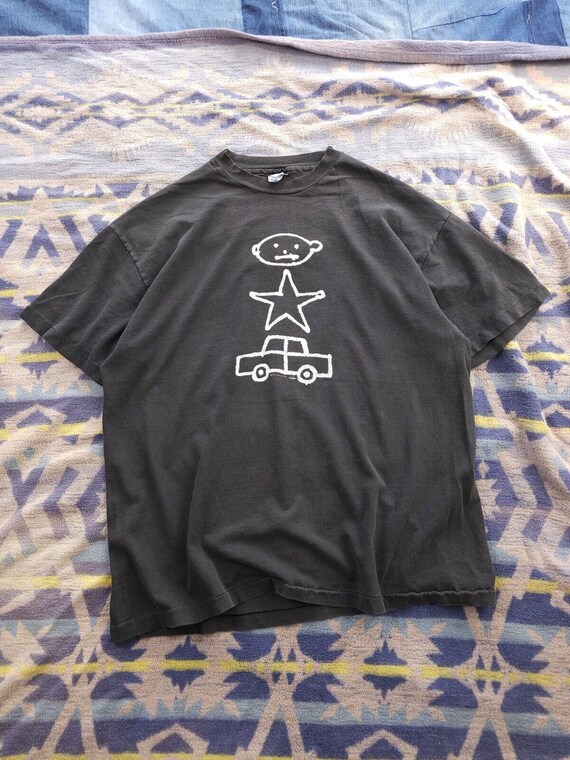 Vintage 1990s U2 Bono Zoo TV Tour T-shirt Black Faded Single 