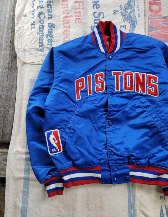 Detroit Pistons Starter Jacket Satin NBA Authenti… - image 2