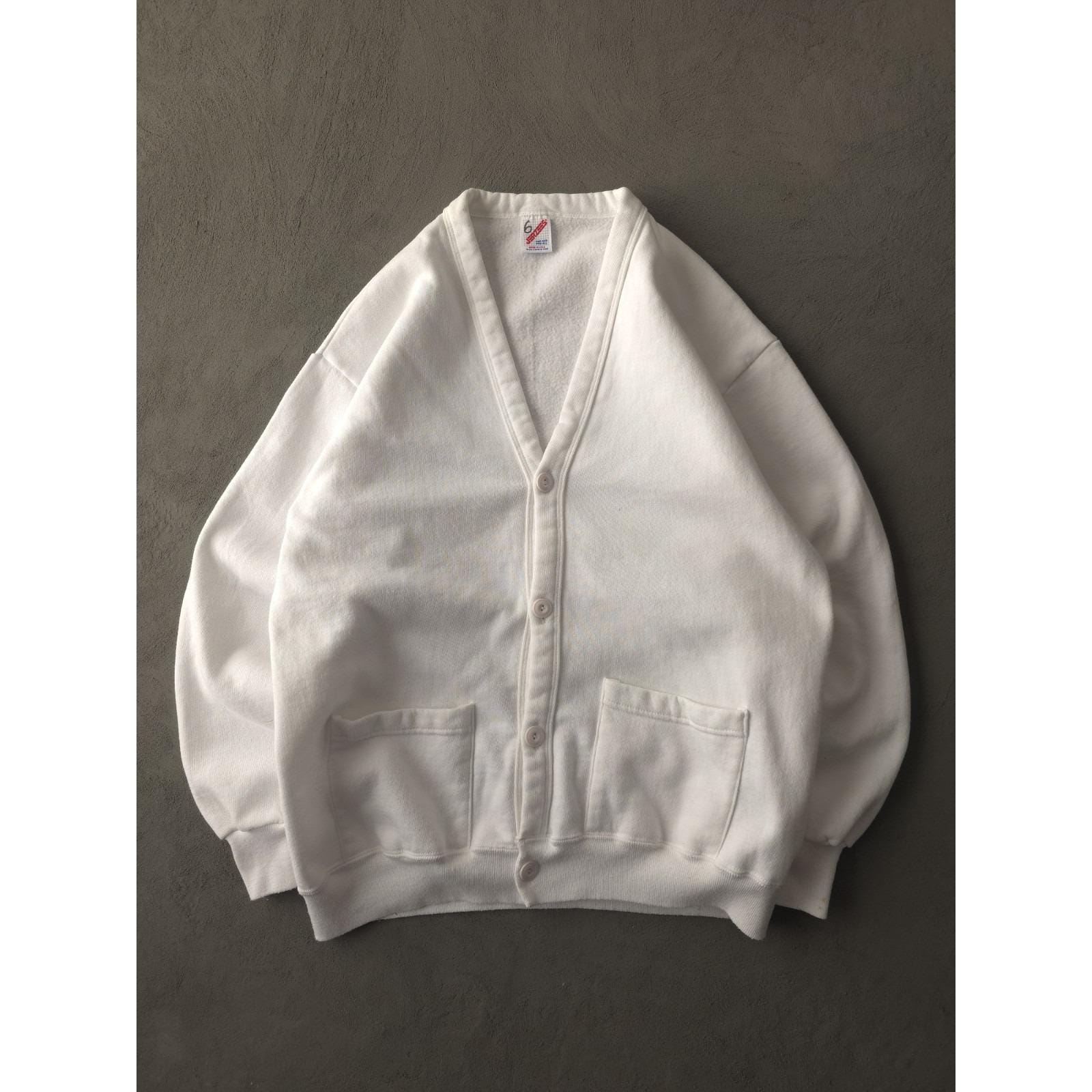 トップス 90s JERZEES sweat cardigan USA white Jerzees Cardigan - Etsy New Zealand