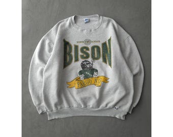 Vintage 90s North Dakota State Bison Russell Athletic Crewneck Sweatshirt XL