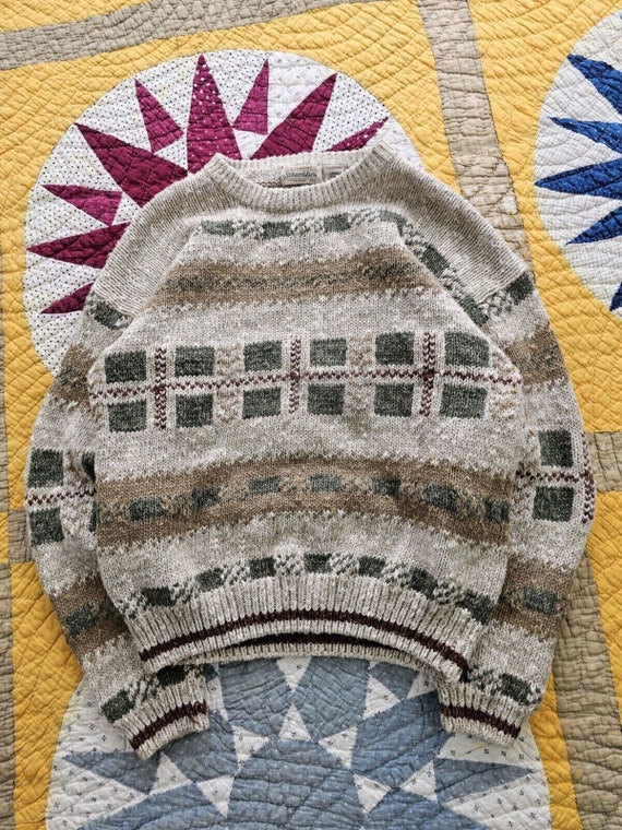 生まれのブランドで Vintage 90s St. John's Bay Cotton Ramie Crewneck Sweater トップス