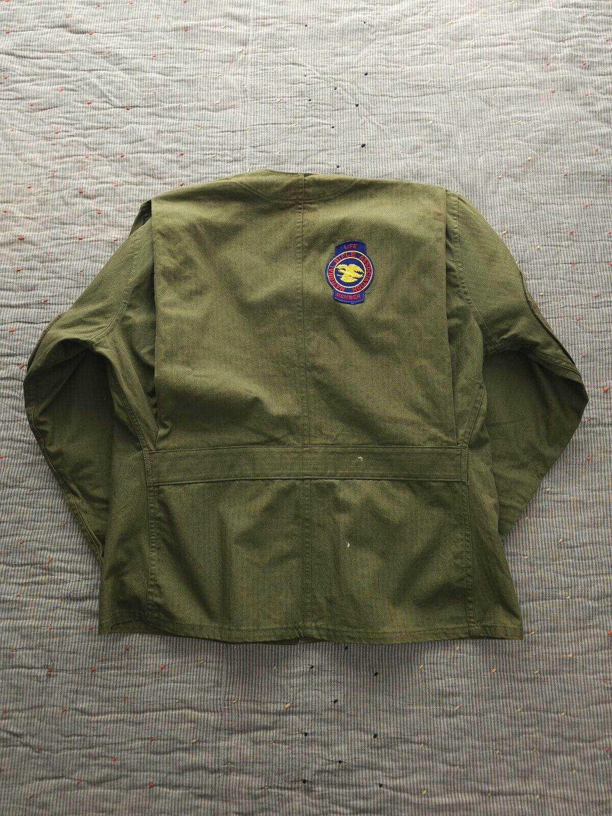 Vintage 1940s WW2 USMC HBT Shooting Jacket Green Marine Corps