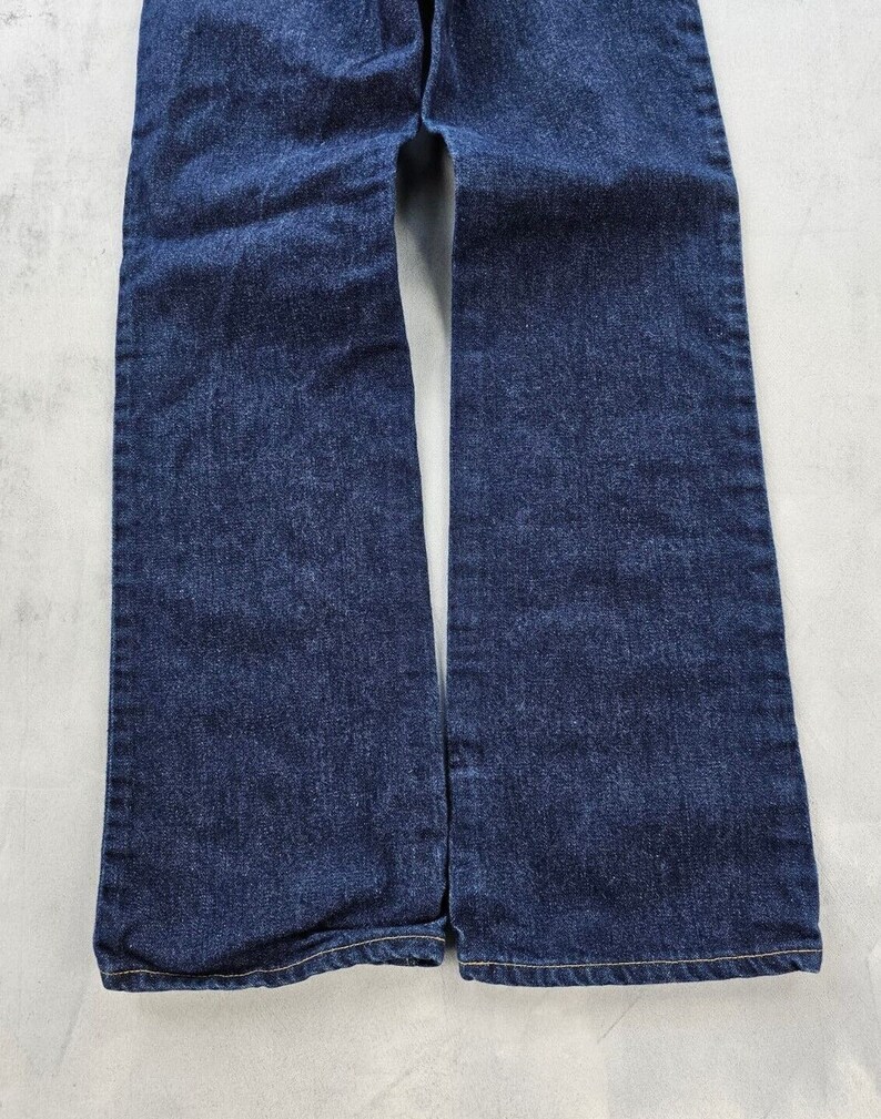 Vintage 1970s 80s US Top Deadstock Indigo Blau Denim Jeans Bootcut Jugend 25 W Bild 6