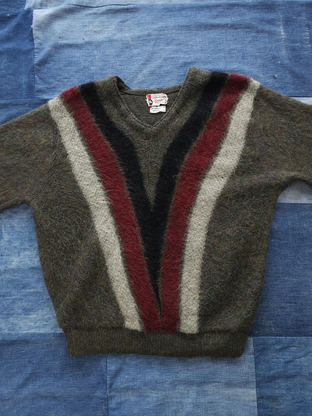 Vintage 1960s Revere Sportswear Green Pattern Mohair Fuzzy
