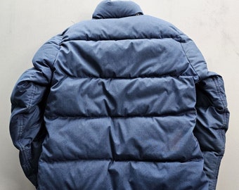 Vintage 1970s the North Face Brown Label Blue Puffer Jacket