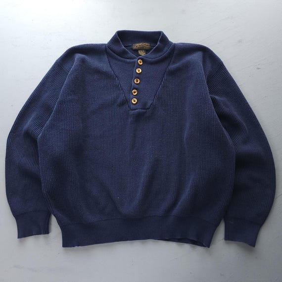 トップス Eddie Bauer 90s Cotton Knit Made in USA. VINTAGE 90's Cotton Eddie Bauer Shawl Collar Sweater | Depop