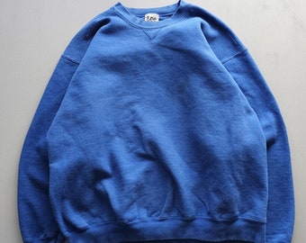 Vintage 90er Jahre Lee Sport Heavyweight Blau Rundhals Sweatshirt L