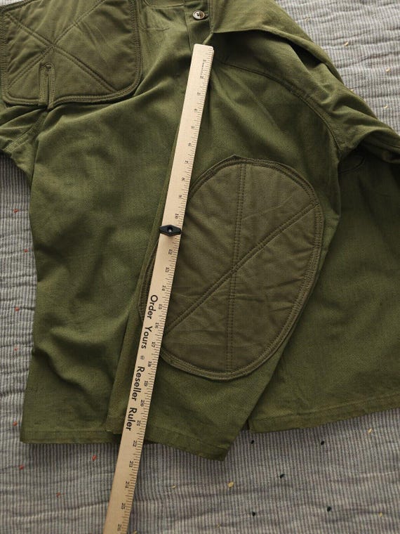 Vintage 1940s WW2 USMC HBT Shooting Jacket Green Marine Corps
