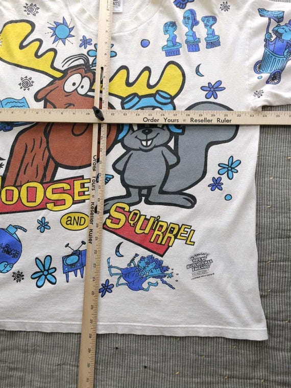 Vintage 1990s Rocky and Bullwinkle and Friends Show AOP T-shirt
