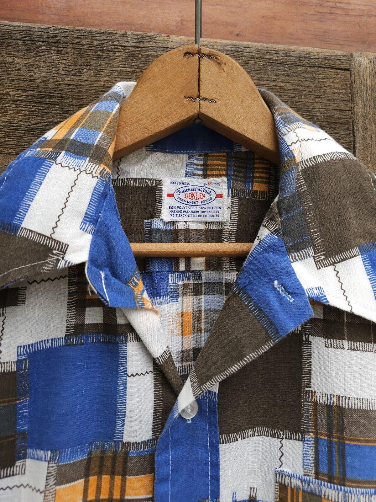 Vintage 1970s Donlin Tapered 'n Tails Patchwork Print