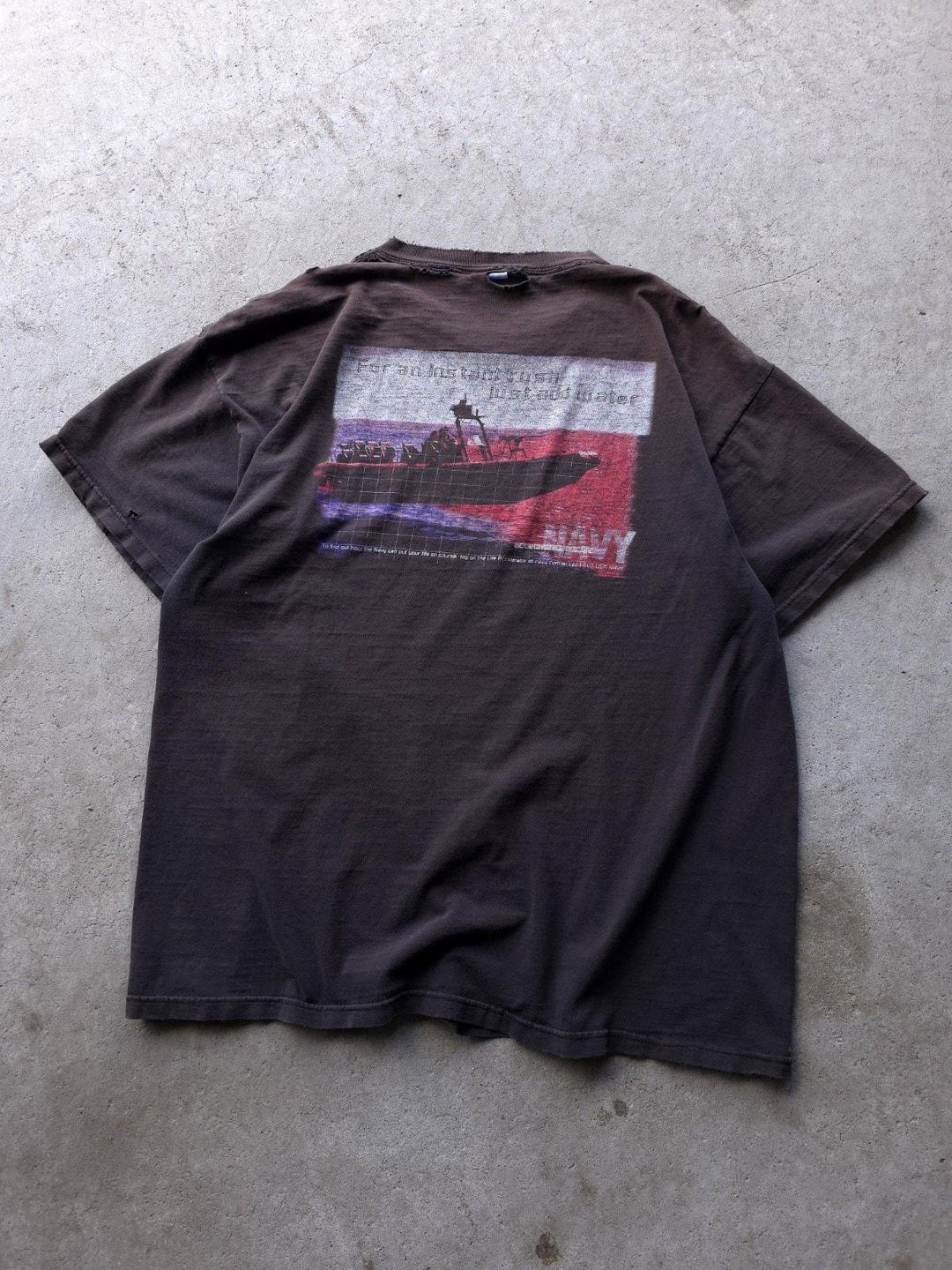  シャツ ヴィンテージ 90s y2k Vintage 90s Y2K United States Navy USN Black Faded Distressed T
