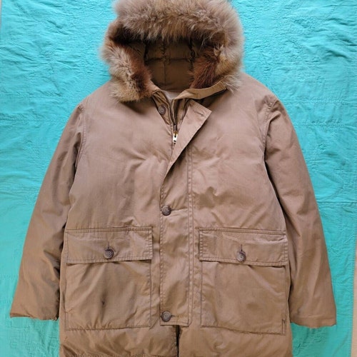 Vintage 1970s shops Eddie Bauer Blizzard Proof Down Parka Coat Talon Zipper sz XL