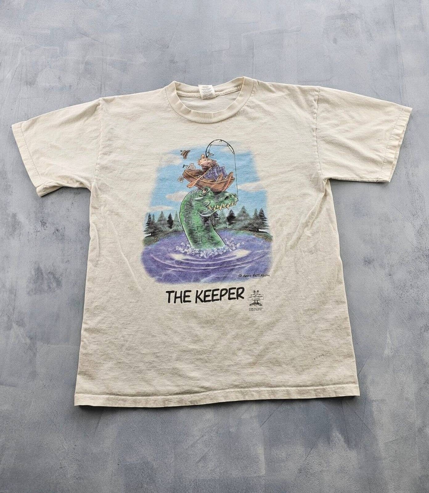 Vintage 90s the Keeper Funny Fishing T-shirt Gary Patterson Cotton Park L -   Canada