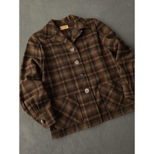 Vintage 1950er Jahre Pendleton Wolle karierte 49er Jacke Damen Rockabilly Classic L Bild 3