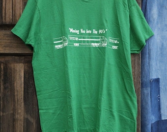 Vintage 1980s Fogarty Van Lines Deadstock Green Screen Stars T-Shirt XL