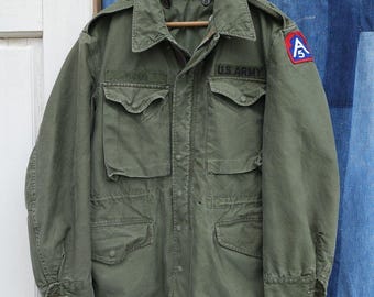 Vintage 1950s US Army M-51 Field Jacket OD Green Full-zip