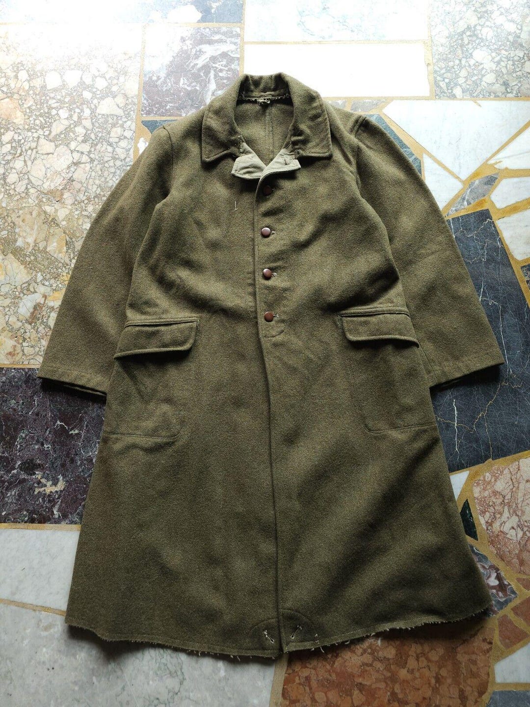 Vintage 1940s WW2 Imperial Japanese Army Wool Overcoat Military Men's ...