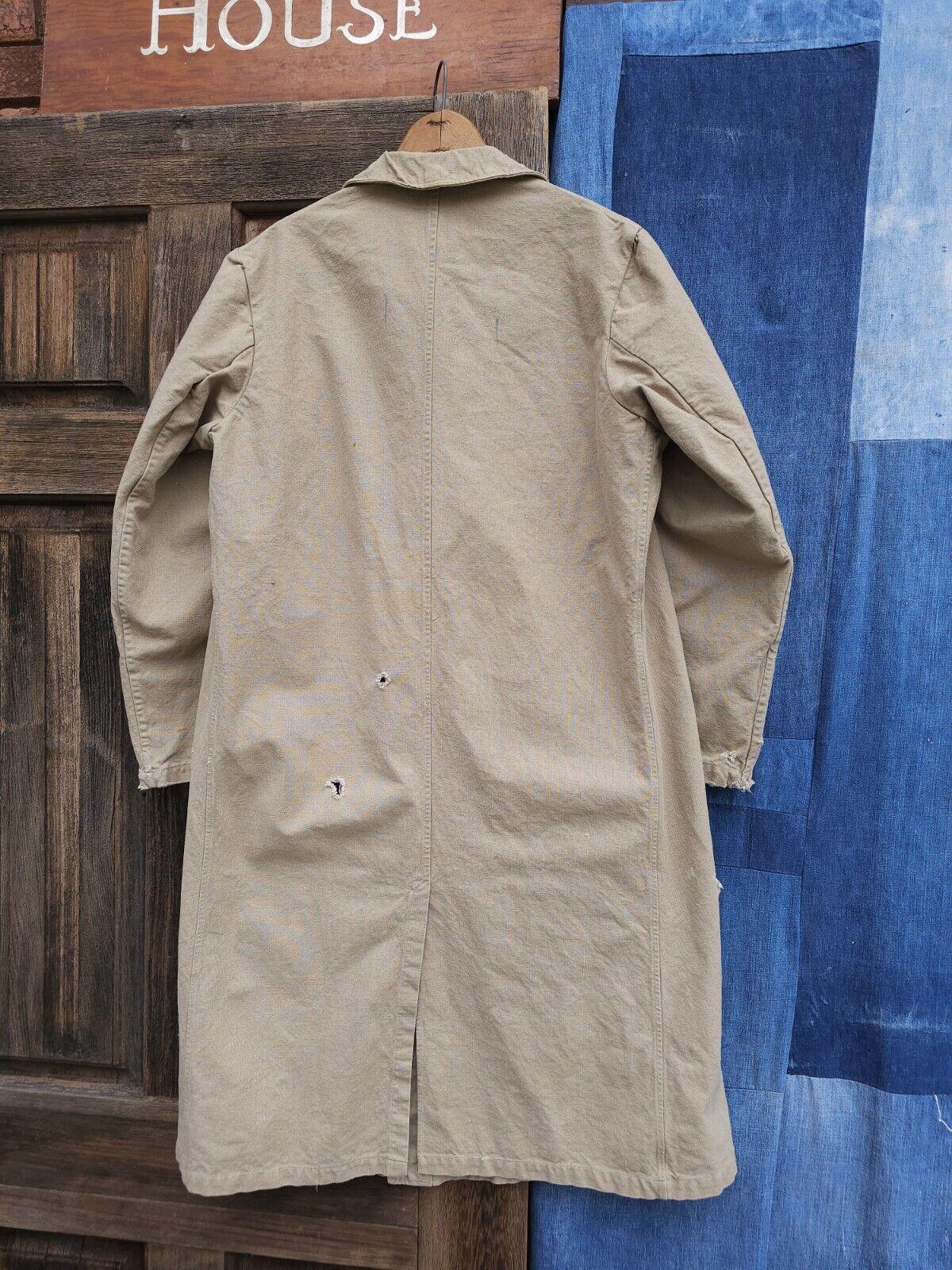 Vintage 1950s European Beige Cotton Khaki Work Jacket Shop