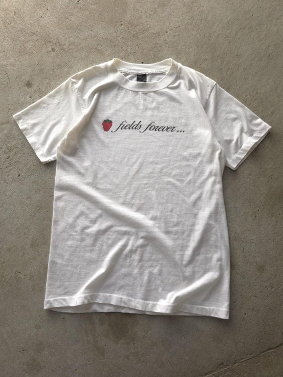 Vintage 1980s Strawberry Fields Forever the Beatles White T-shirt