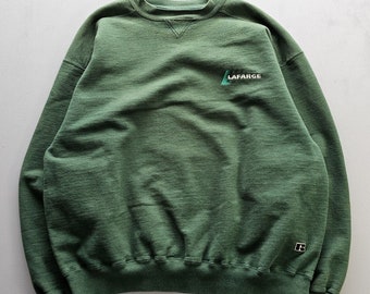 Vintage Russell Athletic Pro Cotton Green Crewneck Sweatshirt 2000s Y2K 2XL