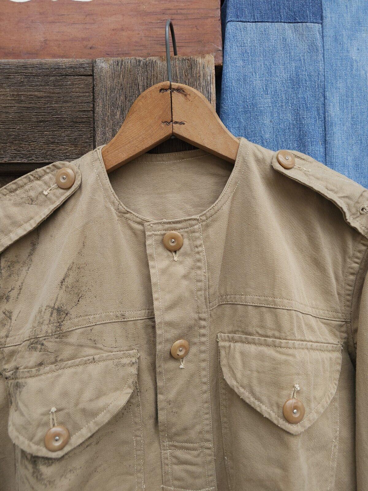 ジャケット・アウター WW2 40s british army working blouse Vintage 1940s WW2 British Army Khaki Blouse Pullover Smock
