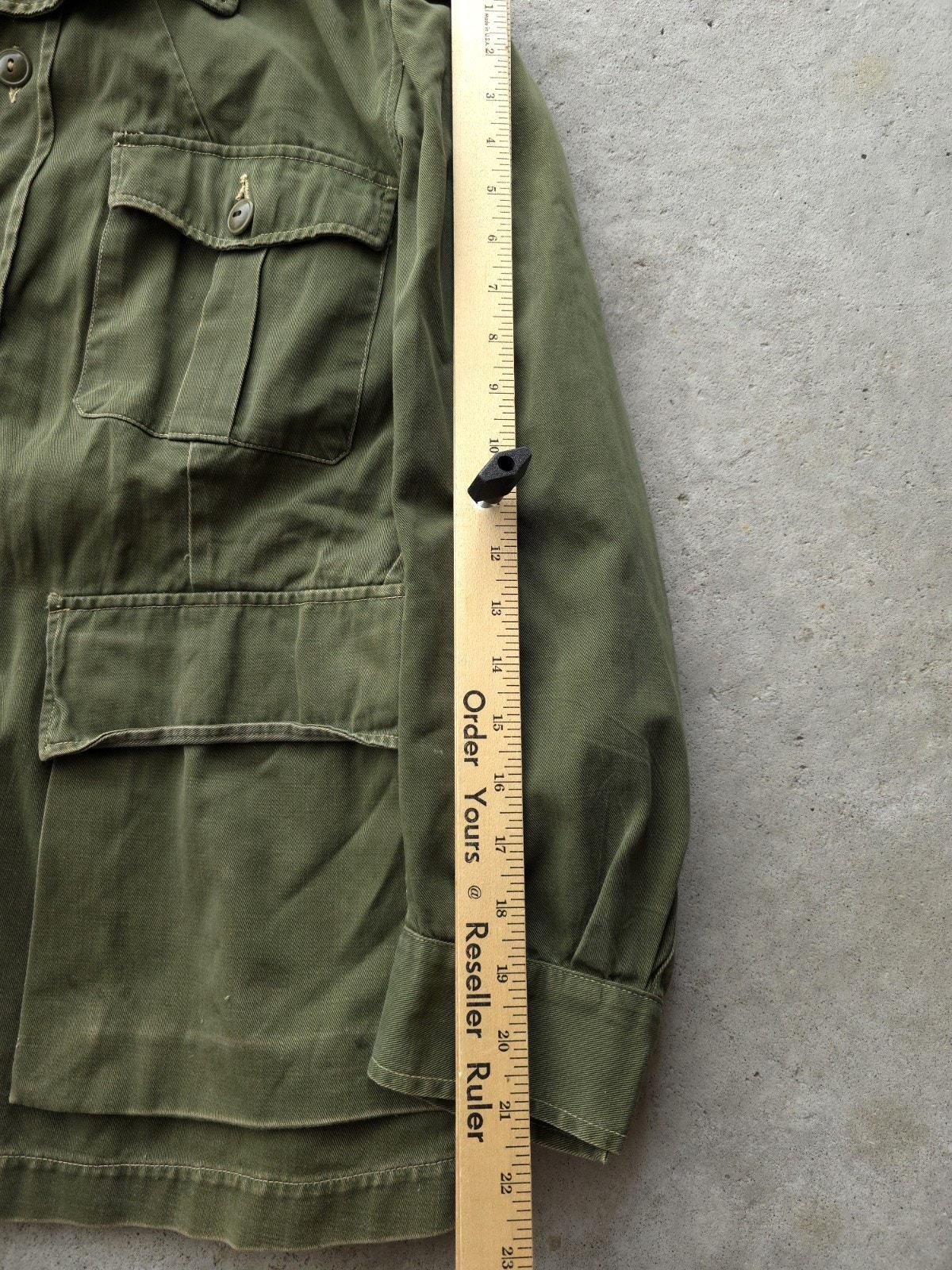 Vintage 1960s Canadian Army Bush Jacket Safari Military Olive Drab