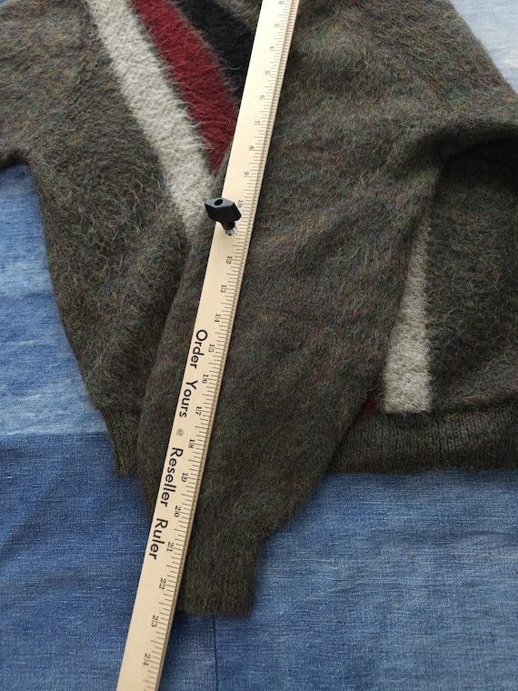 Vintage 1960s Revere Sportswear Green Pattern Mohair Fuzzy