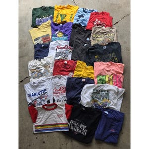 Vintage T-shirt MYSTERY BUNDLE 3x Tees 80s 90s 2000s Graphic Print Blank S-XL