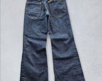 Vintage 1960er Jahre Lee Rider Sanforized Dark Wash Denim Jeans Talon Zipper USA 6R