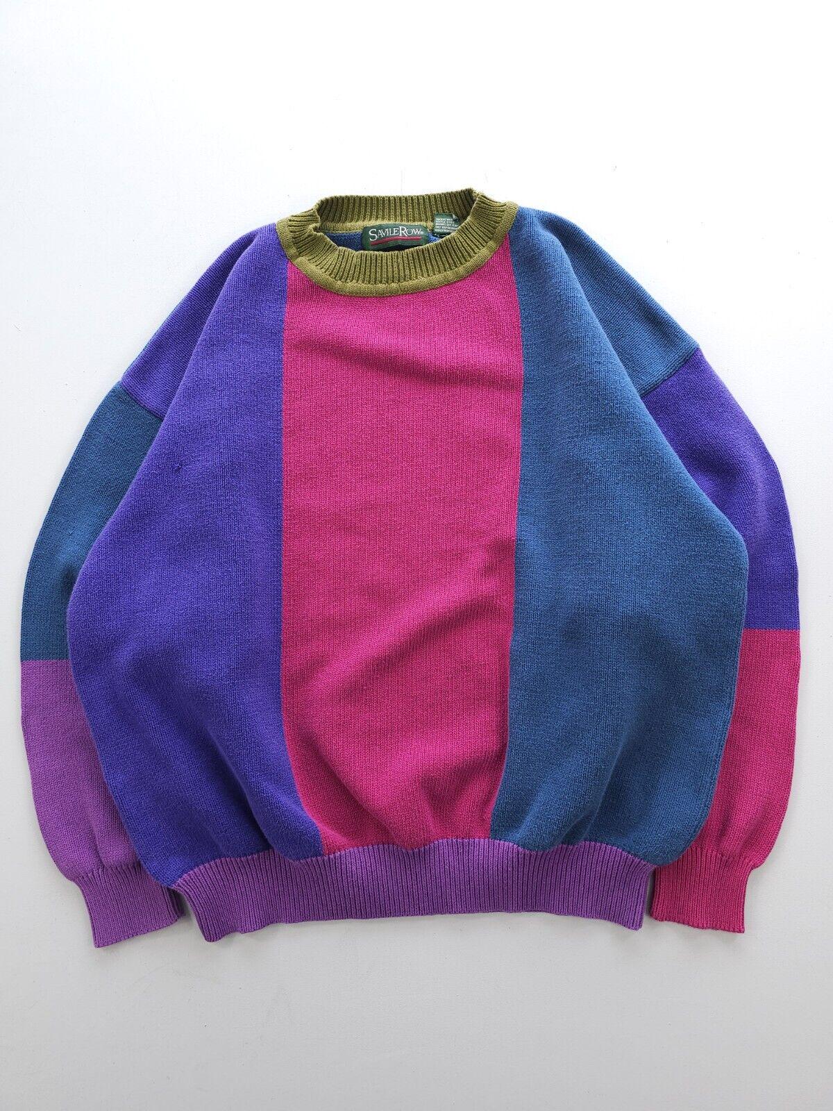 Vintage Izod Heavyweight Colorblock Cable Crewneck Sweater VINTAGE