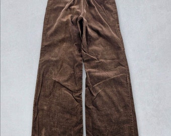 Vintage 1970s Wrangler Brown Woven Flare Leg Pants Extra Wide 28 Made In USA